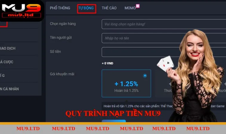 Quy trình nạp tiền Mu9